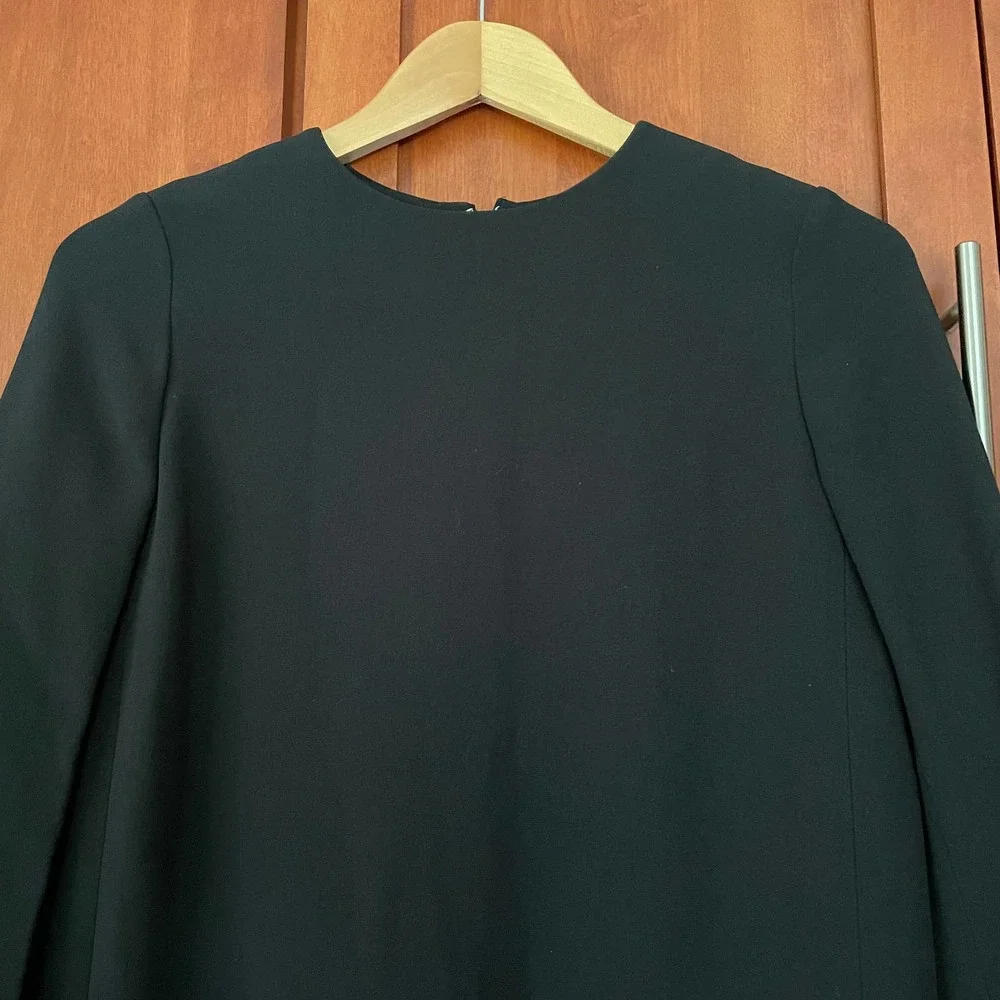 Chloe Shift Dress Three Quarter Sleeves Black Size 34 FR 2 US - Picture 2 of 10